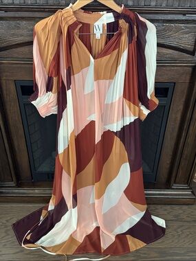 Worthington Sheer Pleated Dress